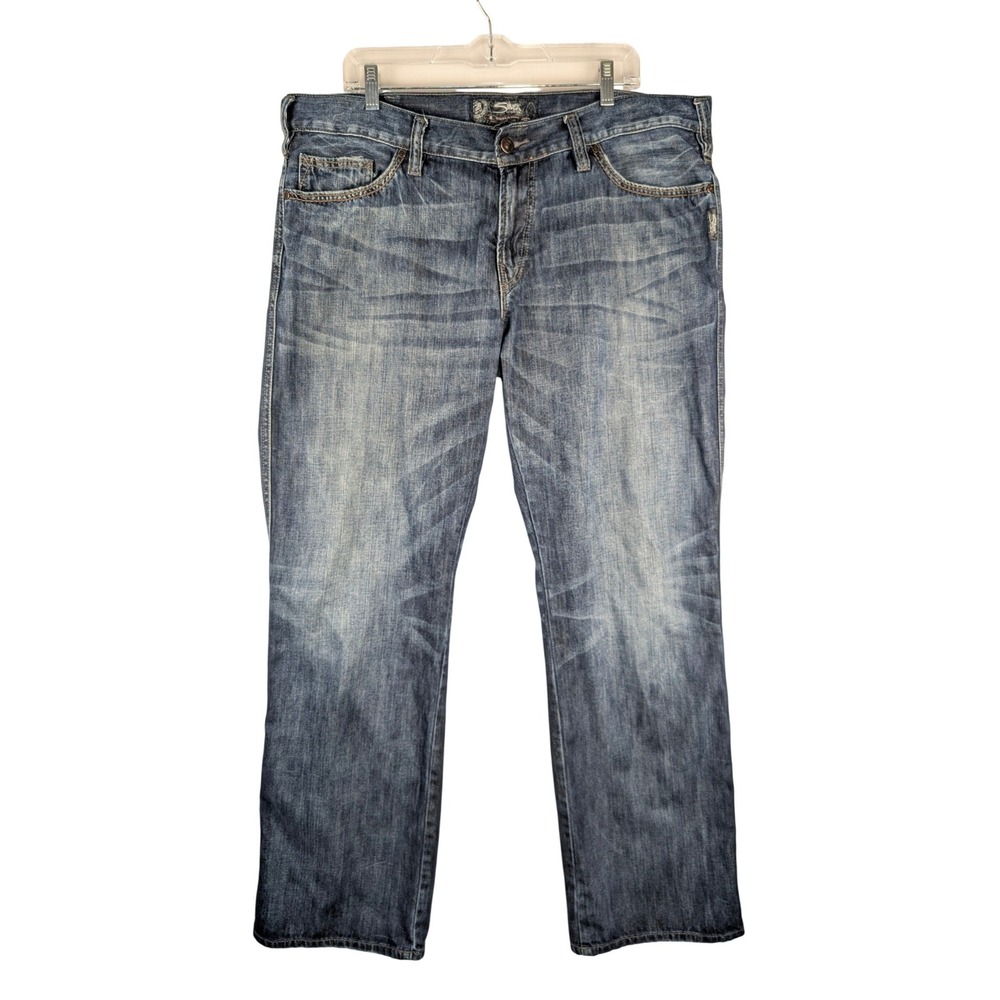 Silver Jeans Mens 38x32 Nash Blue Straight Leg Medium Wash Denim‎